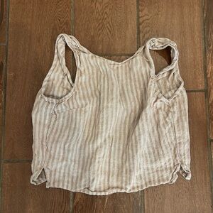 Madewell size 0 linen open tie back tank